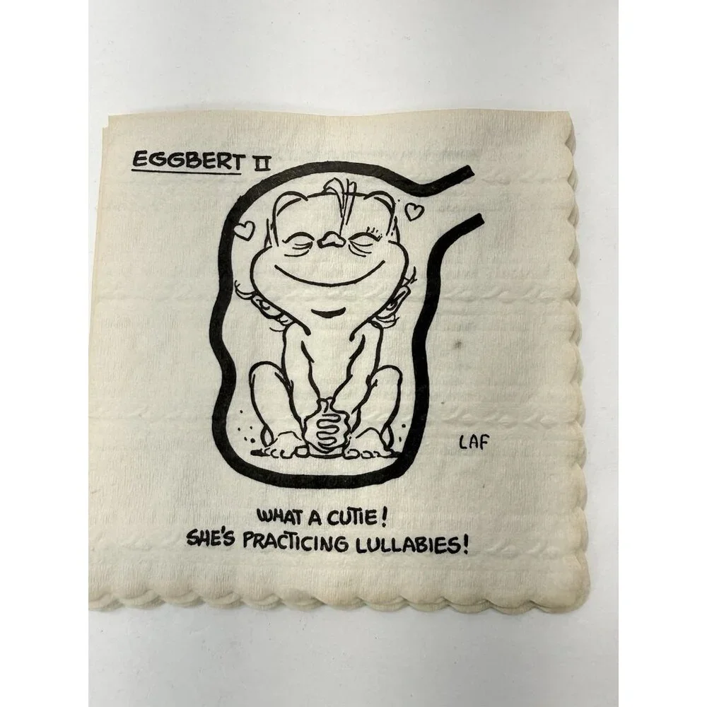 Vintage 1959 Eggbert  LAF Cartoon Cocktail Napkins Complete Set In Original Box
